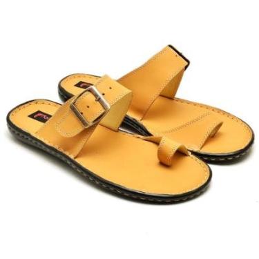 Imagem de Chinelo Masculino Ranster em Couro Natural Premium com Solado em Borracha antiderrapante-Masculino
