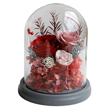 Imagem de feito à mão Flores preservadas presente flor rosa flores preservadas em vidro cravos rosas flores artificiais presentes para a mãe presentes dos namorados Boa escolha