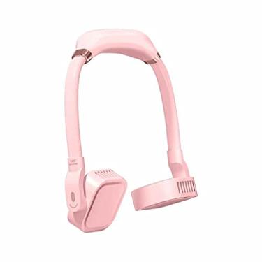 Imagem de AEWFRRV 4000MAh Ventilador de esportes preguiçoso portátil mini ventilador de pescoço pendurado ventilador de esportes recarregável USB refrigerador de ar ao ar livre (cor: verde) yubin1993 (cor: rosa)