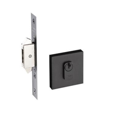 Imagem de Fechadura Bico Duplo Trava Porta Correr Externa Preto Pado, Preto Fosc