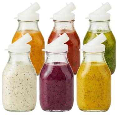 Imagem de Garrafa coqueteleira de molho de salada de 473 ml – Recipiente dispensador de molho de salada com tampa à prova de adulteração – Pacote com 6 por kitchentoolz