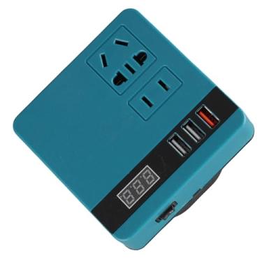 Imagem de Cryfokt Inversor de Carro Portátil Com Display de Tensão Perfeito Para Ambientes Externos - Design de Modo Duplo Para Carregamento Rápido, Proteção contra Superaquecimento - Suporta Baterias BL1825