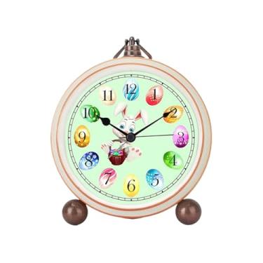 Imagem de Relógio de Cabeceira,Despertador de Metal em Forma de Ovo da Páscoa - Relógios para Prateleira Decoração para Sala de Estar - Para Quarto Cozinha Escritório Presente para Crianças e