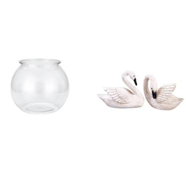 Imagem de Whtkoph Aquário Pequeno E Transparente, Ornamento Doméstico, Faça Você Mesmo, Vaso, Tigela, Mesa, Quarto, Escrivaninha, Sala de Estar, Decoração para Casa, Es