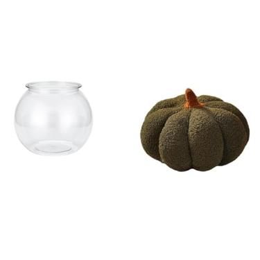 Imagem de Whtkoph Vaso Decorativo Transparente em Formato de Abóbora para Aquários, Ideal para Quartos, Salas de Estar, Mesas, Sofás Ou Almofadas. Perfeito para Projeto