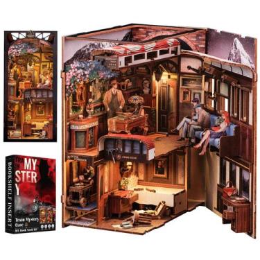 Imagem de Estojo Book Nook Kit Cutefun DIY Miniature House Train Mystery