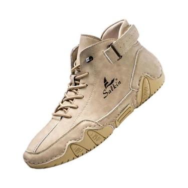 Imagem de Botas De Couro Masculinas Feitas À Mão, Casuais, Para Trekking Ao Ar L