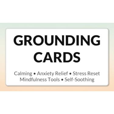 Imagem de ZUMWORGION 17PCS Grounding Cards for Adults - Double-Sided Coping Skills Cards for Anxiety & Stress Relief – Mindfulness & Self-Care Tools