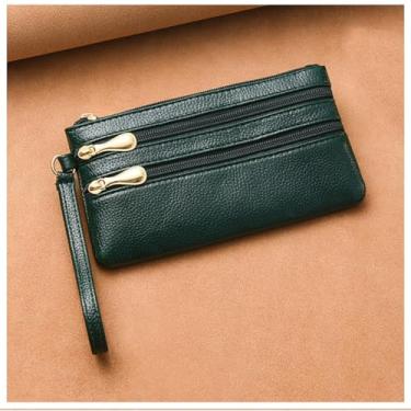 Imagem de Bolsa de moedas, bolsas de mão para mulheres, carteira de pulso, carteira pequena, bolsas de mão, bolsas de mão com zíper para presentes femininos, Verde, Carteira simples e moderna