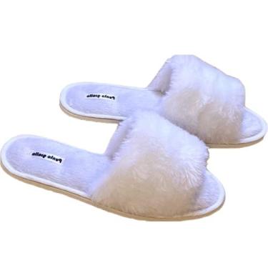 Imagem de Pantufa de Pelúcia (Branca, BR, Adulto, Faixa Numérico, 37, 38)