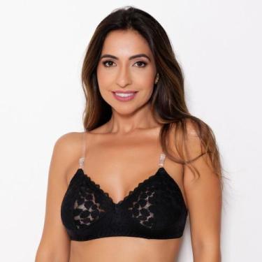 Imagem de Sutiã Milla Básico sem Bojo com Alças de Silicone e Detalhes Renda Cor