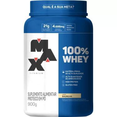 Imagem de 100% WHEY PROTEIN (900G) BAUNILHA - MAX TITANIUM-Unissex