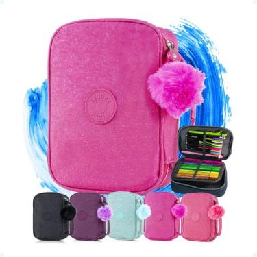 Imagem de Estojo Grande Compartimentos C/ Elásticos Box Jumbo Feminino - Hxt, Ro