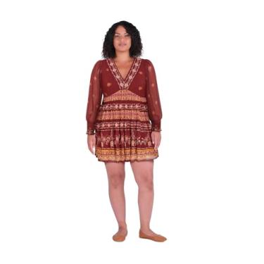 Imagem de City Chic Vestido feminino plus size - Ophelia Mini, Estampa laranja, 52