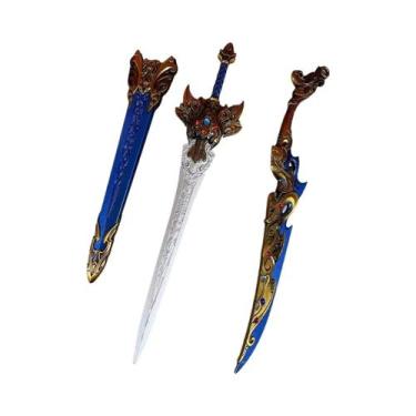 Imagem de Katana De Metal Damasco Em Tamanho Real De 8,6 Polegadas, Espada Samur