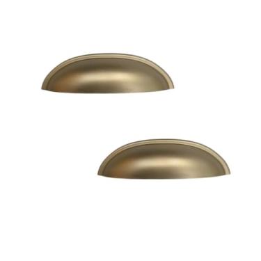 Imagem de Kit Puxador Concha Metal Móveis Gaveta Armário Cômoda - Dourado Fosco puxador de armario(2 PEÇAS)