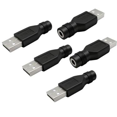 Imagem de IMIYORE 5 peças USB macho para DC 4,0 x 1,7 mm fêmea 12 V 3A adaptador de alimentação conector