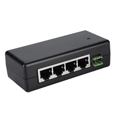 Imagem de Naroote Adaptador de Alimentação PoE de 4 Portas Injetor de Fonte Ethernet PoE Durável para Câmera IP Em Conformidade Com o Padrão IEEE802.3af/at, para , para , Feito de Material Plástico
