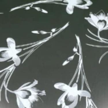 Imagem de Kit de 2 Banquetas Baixas de Junco Chocolate - Fibra Sintética, Ideal para Bar, Cozinha Americana e Espaços Residenciais, Design Prático e Versátil (Preto Floral)