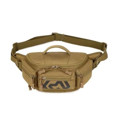 Imagem de GANYUU Mochila tática para acampamento, ciclismo, esportes ao ar livre, caminhadas, caça, motocicleta, corrida, pesca, trvael, mochila de cintura, Caqui, One Size