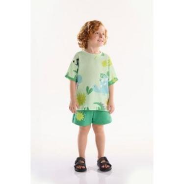 Imagem de Conjunto Infantil para Menino Dino com Camiseta e Short Três e Já-Masculino