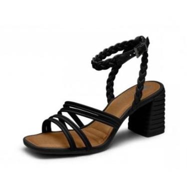 Imagem de Sandalia Salto Bloco Tiras Finas Conforto Tanara T8112-Feminino