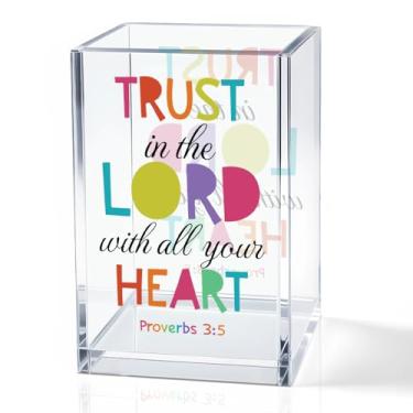 Imagem de QYUVK Alfabetização e justiça para todos os pincéis de maquiagem de acrílico, suporte para lápis, presentes de justiça social para mulheres, irmã amiga, colega de trabalho, Stop Book Banning Protect