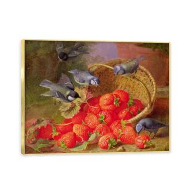 Imagem de NHLDZYH Moldura dourada. Arte de parede vintage - natureza morta com frutas - quadro de tela de estilo clássico - pintura de natureza morta com moldura decorativa. A70. 60 x 80 cm.