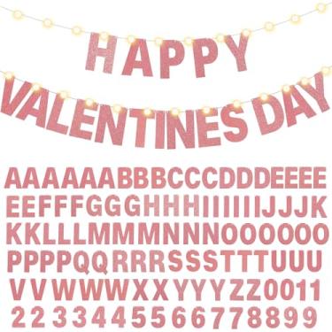 Imagem de TaoBary 112 peças, kit de letras faça você mesmo, com glitter, letras personalizáveis, inclui 107 letras e números, 3 cordas e 2 agulhas para decoração de aniversário, Halloween, Natal, casamento, dia