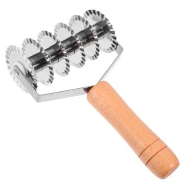 Imagem de Kichvoe Cortador de aço inoxidável, cabo de madeira, cortador ergonômico de treliça para macarrão, biscoitos, pizza, fácil de limpar para assar em casa