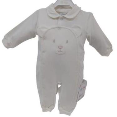 Imagem de Macacão Longo Bordado Malha Luxo Bebê Unissex Paraiso 13133-Unissex