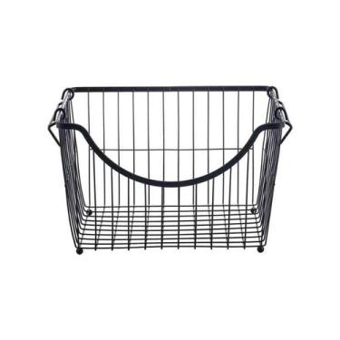 Imagem de Cesto Organizador Empilhável Retangular Preto Mor