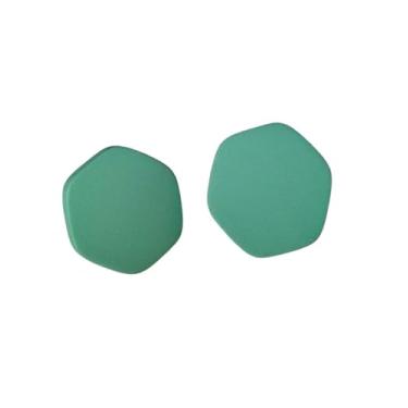 Imagem de Brinco Hexagonal em Aço Inoxidável, Stud, Verde, Genérico, Casual, Acrílico, Moderno, Sem Pedra Preciosa, Tarraxa, Geométrico