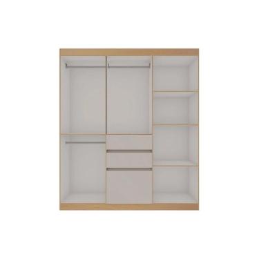 Imagem de Guarda Roupa Solteiro 6 Portas E 3 Gavetas Berna Freijo-white Laca - Genialflex