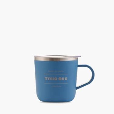 Imagem de TYESO - Mini Copo Térmico de Café 260ml, Caneca de Café e Xícara de Chá em Aço Inoxidável, adequado para uso Doméstico e em Viagens. (Azul)