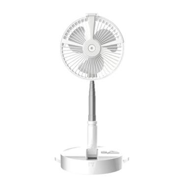 Imagem de Ventilador H9 Portátil Plegável Hidratante Elétrico USB Multifuncional Umidificador com Spray de Água Recarregável Mesa e Chão Luz Noturna