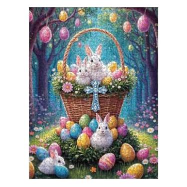 Imagem de Quebra-Cabeça de de Páscoa,1000 Peças,Desafio Festivo - para Mulheres Homens Colecionadores Noite de Jogos Aniversário Casa Sala de Estar Quarto Estudo Festa Fim de