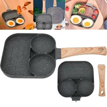 Imagem de Frigideira 3 Em 1 Antiaderente Para Ovos Carnes E Hambúrguer - Relet