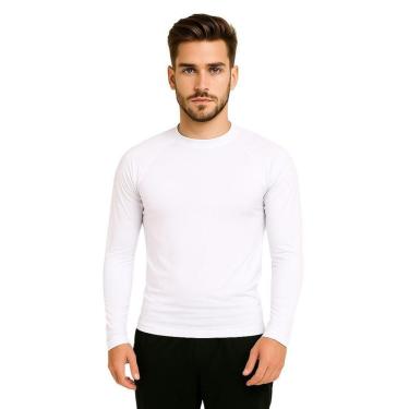 Imagem de Blusa Térmica Masculina Fitness Proteção Solar UV 50+ Camisa Inverno de Frio-Masculino