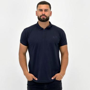 Imagem de Camisa Polo Dixie Básica com Zíper Manga Curta Masculina-Masculino