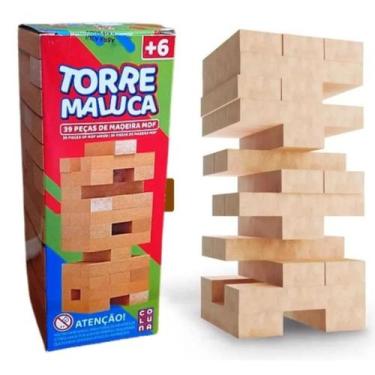 Imagem de Torre Maluca 39 Peças Brinquedo Educativo Madeira