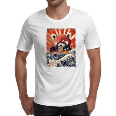 Imagem de Camiseta Unissex Panda vermelho comendo Lamen - Alearts, GG