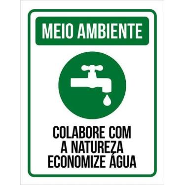 Imagem de Placa Sinalização Meio Ambiente - Economize Aguá 36X46 - Sinalizo