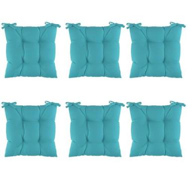 Imagem de Kit 6 Assentos Futton Almofada 4 Furos De Cadeira Poltrona Futon 40x40