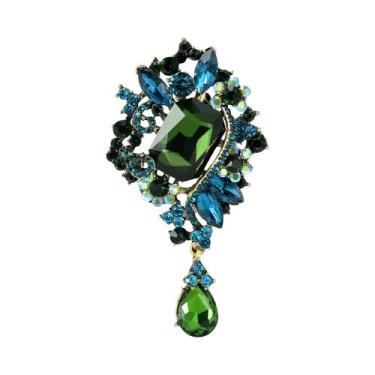 Imagem de Broches De Cristal Com Flor De Strass Para Mulheres E Homens, Acessóri