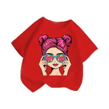 Imagem de Camisetas De Verão Para Meninas 2025, Manga Curta, 100% Algodão, Roupa