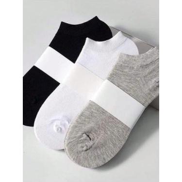 Imagem de 3 Par de Meia Soquete Cano Curto Unissex Feminino Masculino 36 ao 42 -
