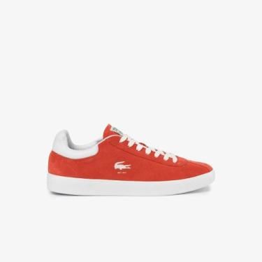 Imagem de Tênis Lacoste Masculino Baseshot em Couro, 40, Vermelho