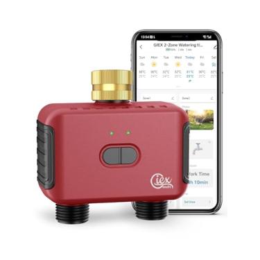 Imagem de Temporizador de irrigação inteligente GIEX Bluetooth, temporizador de água de controle de aplicativo para mangueira de jardim, controlador de irrigação programável funciona com o aplicativo Tuya e