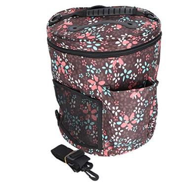 Imagem de Bolsa de armazenamento de lã Ainoli Suporte para fio impresso cilíndrico DIY Organizador de tricô feito à mão